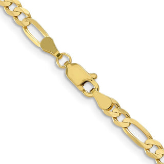 24" 10k Yellow Gold 4mm Concave Open Figaro Chain