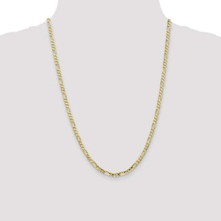 24" 10k Yellow Gold 4mm Concave Open Figaro Chain