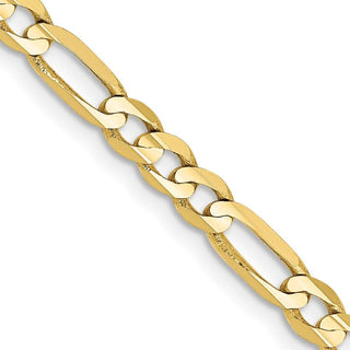 24" 10k Yellow Gold 4mm Concave Open Figaro Chain