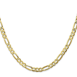 18" 10k Yellow Gold 4.5mm Concave Open Figaro Chain
