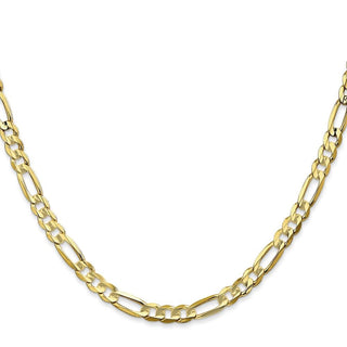 24" 10k Yellow Gold 4.5mm Concave Open Figaro Chain