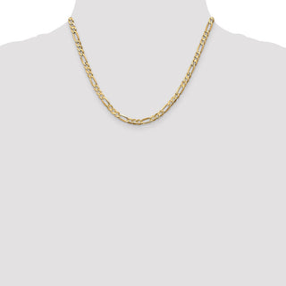 18" 10k Yellow Gold 4.5mm Concave Open Figaro Chain