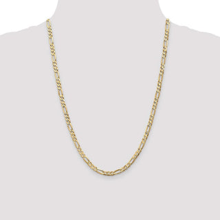 24" 10k Yellow Gold 4.5mm Concave Open Figaro Chain