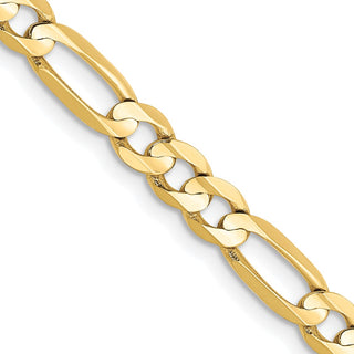 18" 10k Yellow Gold 4.5mm Concave Open Figaro Chain