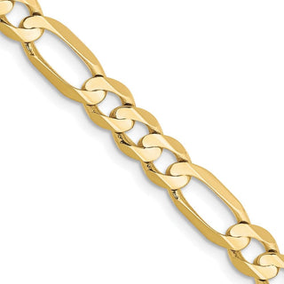 24" 10k Yellow Gold 5.5mm Concave Open Figaro Chain