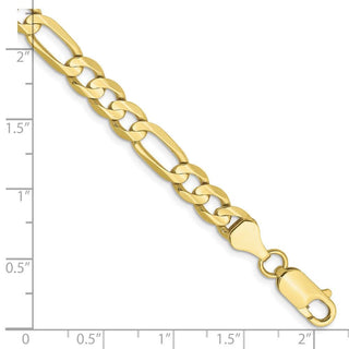 7" 10k Yellow Gold 6mm Concave Open Figaro Chain