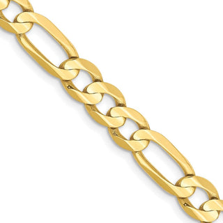 24" 10k Yellow Gold 6mm Concave Open Figaro Chain