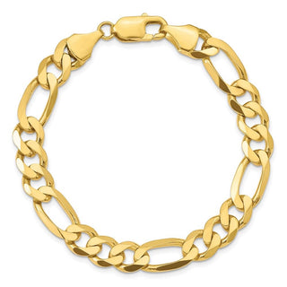 9" 10k Yellow Gold 8.75mm Concave Open Figaro Chain