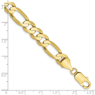 9" 10k Yellow Gold 8.75mm Concave Open Figaro Chain