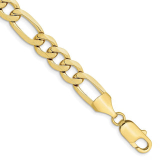 9" 10k Yellow Gold 10mm Concave Open Figaro Chain