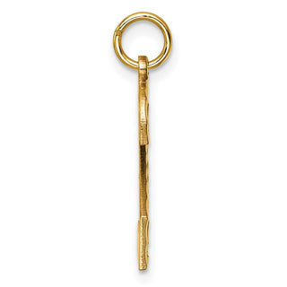 10K Yellow Gold Casted Large Diamond-cut Number 2 Charm