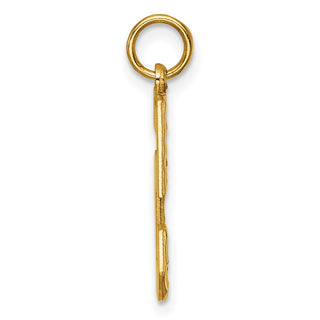 10K Yellow Gold Casted Large Diamond-cut Number 5 Charm