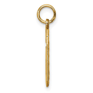 10K Yellow Gold Casted Large Diamond-cut Number 6 Charm