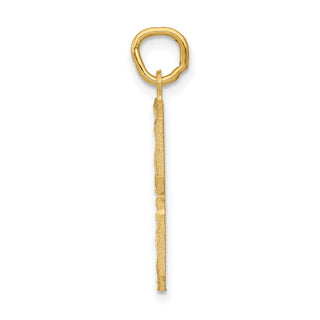 10K Yellow Gold Casted Large Diamond-cut Number 8 Charm