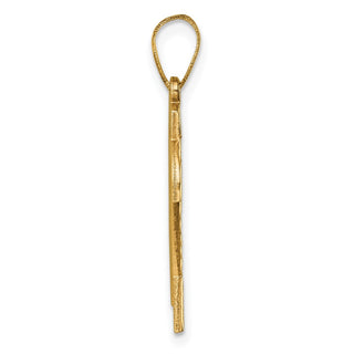 10K Yellow Gold Casted Large Diamond-cut Number 24 Charm