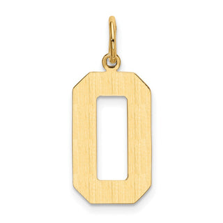 10K Yellow Gold Casted Large Polished Number 0 Charm