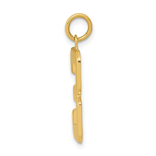 10K Yellow Gold Casted Large Polished Number 3 Charm