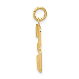 10K Yellow Gold Casted Large Polished Number 3 Charm