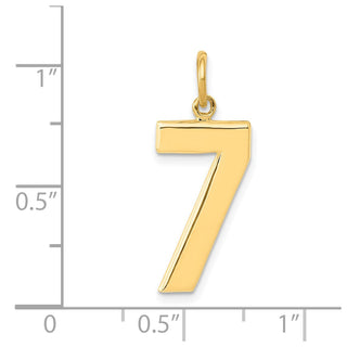 10K Yellow Gold Casted Large Polished Number 7 Charm