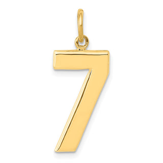 10K Yellow Gold Casted Large Polished Number 7 Charm