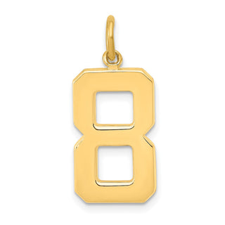 10K Yellow Gold Casted Large Polished Number 8 Charm