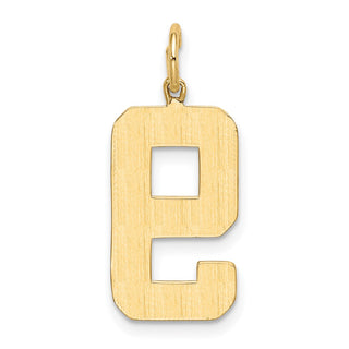 10K Yellow Gold Casted Large Polished Number 9 Charm