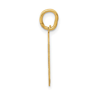 10K Yellow Gold Medium Satin Number 0 Charm