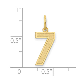 10K Yellow Gold Medium Satin Number 7 Charm
