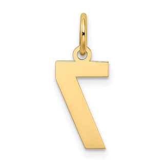 10K Yellow Gold Small Satin Number 7 Charm