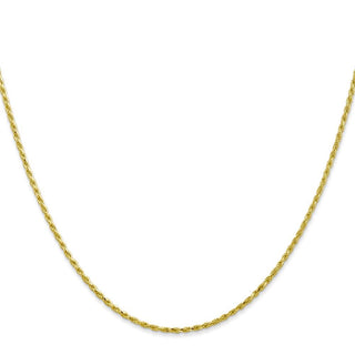 24" 10k Yellow Gold 1.3mm Diamond-cut Machine Made Rope Chain