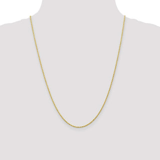 24" 10k Yellow Gold 1.3mm Diamond-cut Machine Made Rope Chain