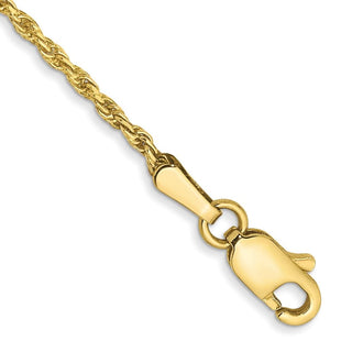 7" 10k Yellow Gold 1.3mm Diamond-cut Machine Made Rope Chain