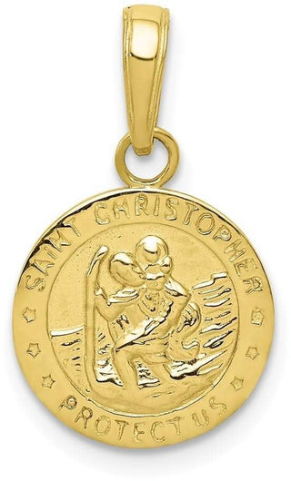 10k Yellow Gold Saint Christopher Medal Pendant
