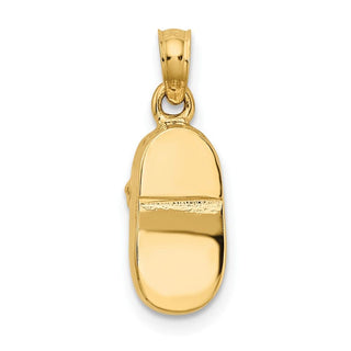 10k Two-tone Gold 3D Baby Shoe Charm