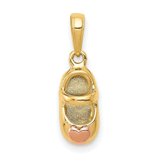10k Two-tone Gold 3D Baby Shoe Charm