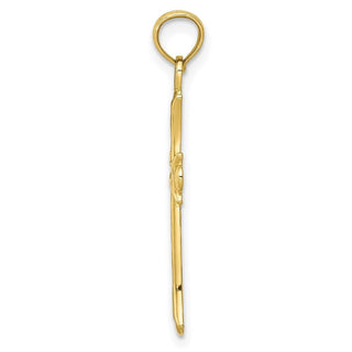 10k Yellow Gold Fleur De Lis Cross Pendant 10M1849