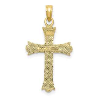 10k Yellow Gold Fleur De Lis Cross Pendant 10M1849