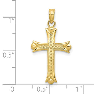 10k Yellow Gold Fleur De Lis Cross Pendant 10M1849