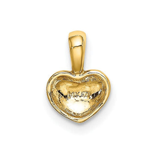 10K Yellow Gold Polished 3D Puffed Heart Charm
