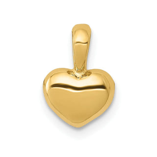 10K Yellow Gold Polished 3D Puffed Heart Charm
