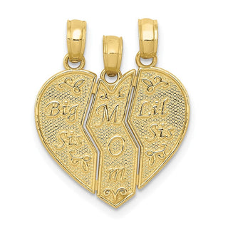 10k Yellow Gold Break-Apart Big Sis, Mom, Lil Sis Pendant