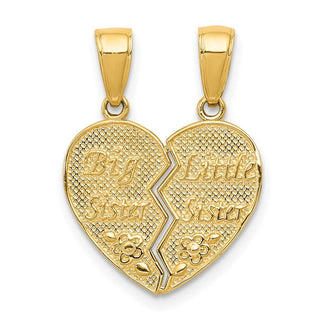 10K Yellow Gold Big Sister/Little Sister Break-apart Charm
