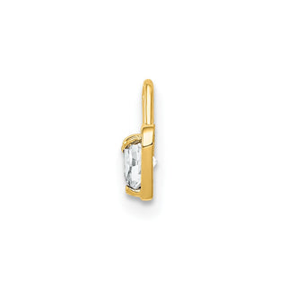 10k Yellow Gold April Simulated Birthstone Heart Charm