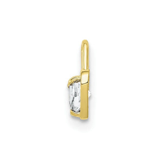 10k Yellow Gold April Simulated Birthstone Heart Charm