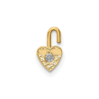 10k Yellow Gold April Simulated Birthstone Heart Charm