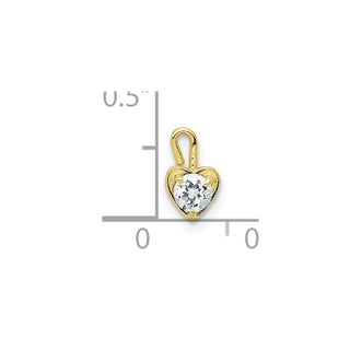 10k Yellow Gold April Simulated Birthstone Heart Charm