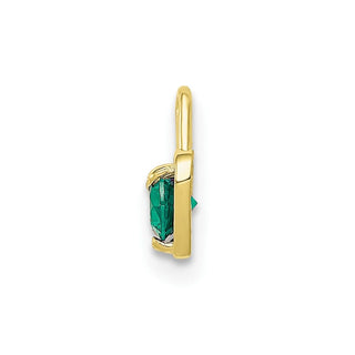 10k Yellow Gold May Simulated Birthstone Heart Charm