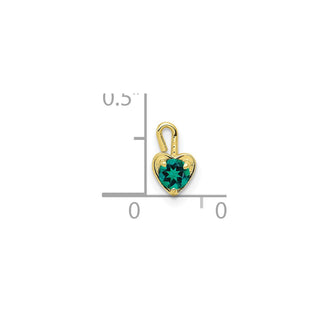 10k Yellow Gold May Simulated Birthstone Heart Charm