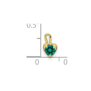 10k Yellow Gold May Simulated Birthstone Heart Charm