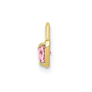 10k Yellow Gold October Simulated Birthstone Heart Charm